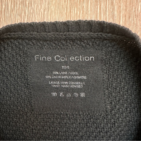 Fine Collection Wool Cashmere Forest Green Sweater - Picture 3 of 5